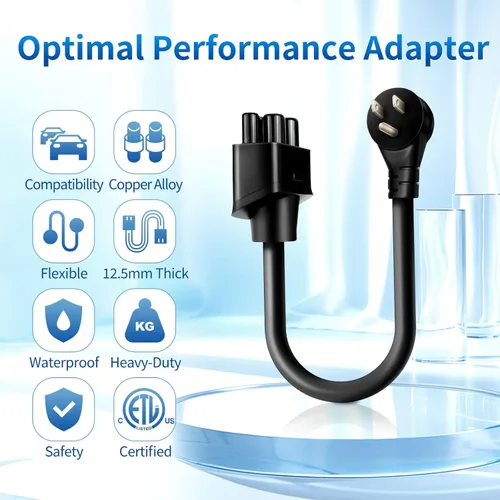 Miniatura 2 de Adaptador NEMA 5-15 para conector móvil Tesla Gen 2, adaptador de cargador de salida doméstica de 120 V 12 A, carga portátil de nivel 1 para Tesla