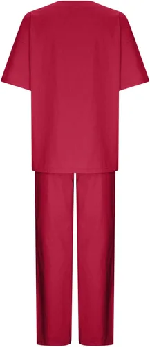 Miniatura 44 de Conjuntos de verano de 2 piezas para mujer, conjuntos elegantes y casuales de color liso, para verano, otoño, cuello redondo, tops y pantalones