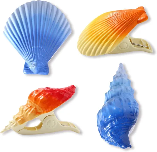 Miniatura 8 de Clips de toalla de playa para sillas de playa, sillas de descanso, estantes de secado, alfileres decorativos a prueba de viento (4 piezas)