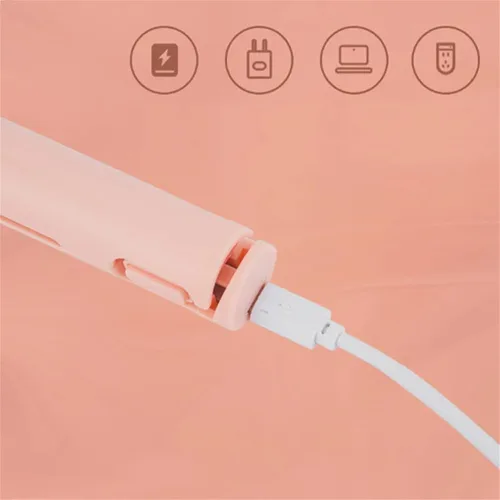 Miniatura 6 de Mini rizador de doble propósito, mini alisador de pelo y rizador 2 en 1, fuente de alimentación USB, rizador de viaje, alisador de pelo portátil