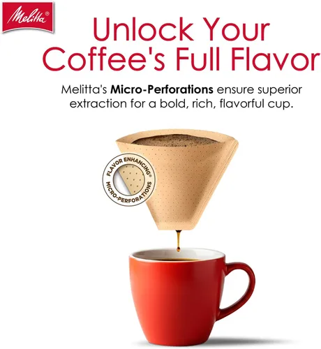 Miniatura 5 de Melitta Filtros de café en cono #4, bambú, 80 unidades (paquete de 6), 480 filtros en total, se adapta a todas las cafeteras de cono de 8 a 12 tazas