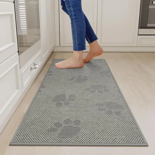 Miniatura 71 de YDKGL Tapetes de cocina para piso, alfombras de cocina súper absorbentes, antideslizantes, lavables, de lino sintético suave trenzado, alfombra