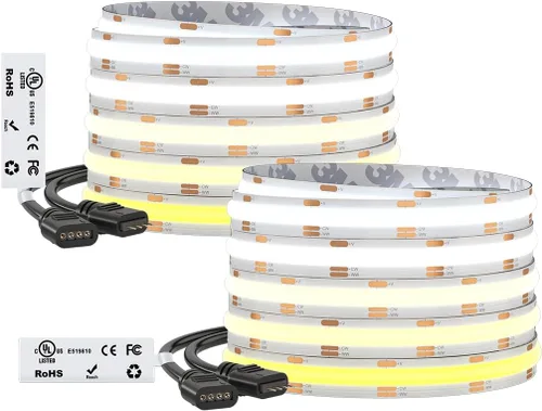 Miniatura 12 de BTF-LIGHTING FCOB COB - Tira de luces LED CCT IP65, flexible, de alta densidad, 16.4 pies, 640LED/m, sintonizable, 3000K-6000K DC12V CRI 90+, cinta