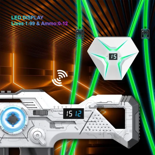 Miniatura 5 de Laser Tag Recargable, Set de Lazer Tag de 2 para Niños Juego Interior y Exterior, Ideas de Regalo para Niños Adolescentes y Adultos, Juguetes