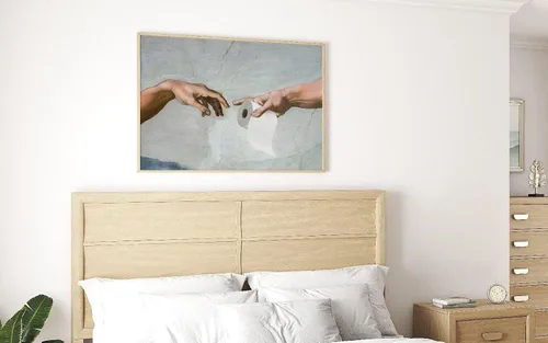 Miniatura 3 de Arte de pared divertido de baño con películas - Los carteles de pase de inodoro y entrega de pañuelos para decoración de pared de baño en Navidad