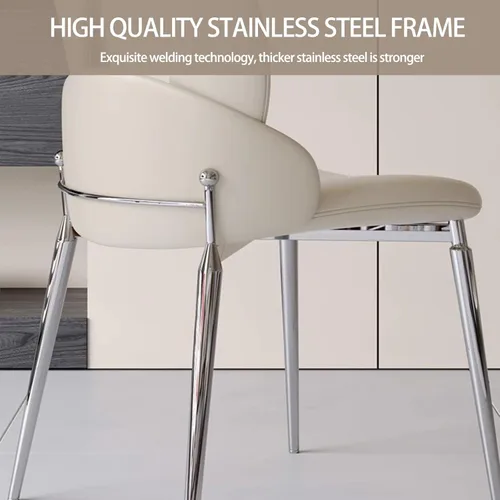 Miniatura 5 de Kitchen Dining Chairs with Genuine Leather,Dining Room Chairs with Metal Legs,Living Room Chair Curved Backrest,Kitchens Chair for Living, Negro