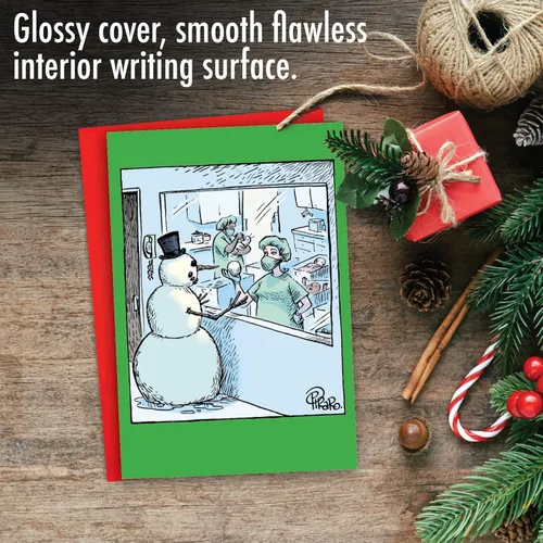 Miniatura 3 de NobleWorks - Tarjeta de felicitación navideña con sobre (4.63 x 6.75 pulgadas) - Snowball Baby C9478XSG