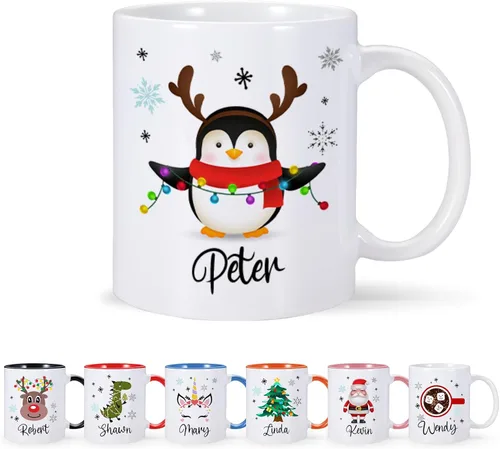 Miniatura 8 de Taza de chocolate caliente personalizada para niños, taza Stanta personalizada regalo para niños, hijo, hija, bonita taza de 11 oz para niños, taza