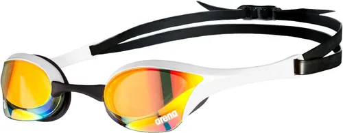 ARENA Unisex Cobra Ultra Swipe Racing Swim Goggles Anti-fog Technology Polycarbonate Hard Lens Amarillo Cobre/Blanco