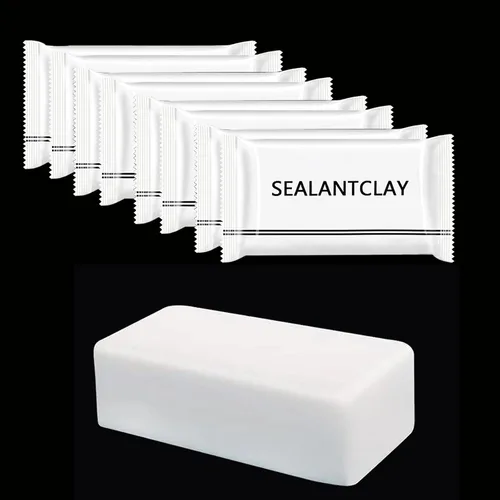 Paquete de 8 masillas de sellado blancas impermeables para conductos, arcilla selladora de reparación, barro de reparación rápida para conexión de