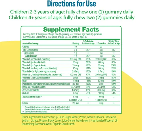Miniatura 4 de Culturelle Gomitas probióticas para niños a partir de 2 años, sabores de naranja melocotón, bayas mixtas y probióticos diarios para niños + gomitas