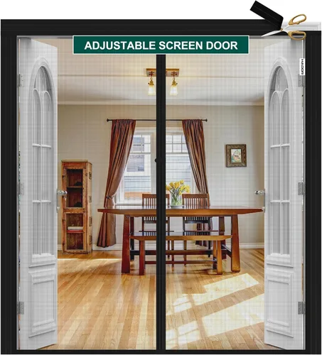 Miniatura 9 de HADOR Puerta con Malla Magnética Ajustable se Ajusta a Puertas de Ancho 29" - 33" Altura 79" - 81", Malla de Red para Puerta Resistente DIY
