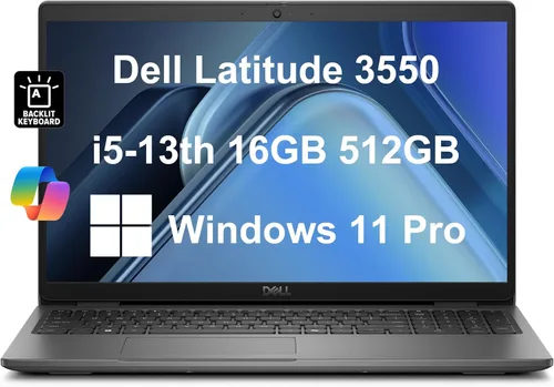 Dell Latitude 3550 3000 Laptop de negocios (15.6" FHD Anti-Glare, Intel 10-Core i5-1335U (> i7-1355U), 16GB DDR5 RAM, 512GB SSD) Teclado