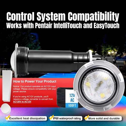 Miniatura 4 de Luces de piscina para piscina enterrada, reemplazo directo para Pentair GloBrite MicroBrite, luz LED de 1.5 pulgadas para piscina y spa, IP68