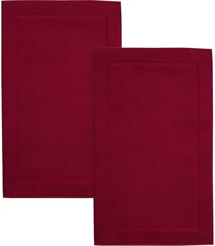 Hammam Linen - Tapetes de baño, 21 x 34 pulgadas, paquete de 2, 100% algodón hilado en anillo, diseño de bandas, altamente absorbentes, lavables a