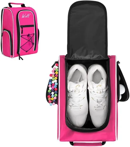 Miniatura 11 de Wolt Bolsa para zapatos de golf - Bolsas de transporte para zapatos deportivos y de viaje con ventilación y doble bolsillo exterior para accesorios