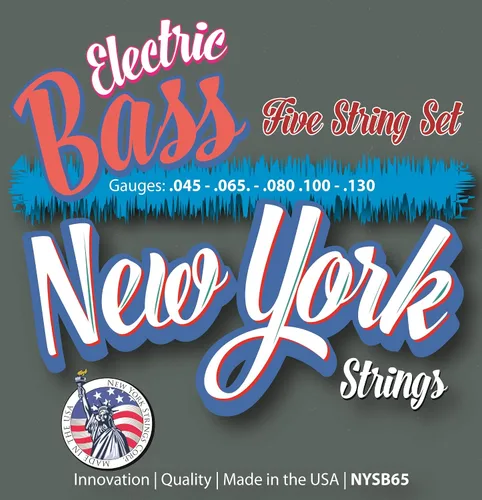 NYSB65 - Bajo eléctrico de níquel herido - 5 cuerdas - Innovación - Calidad - Los New York Strings son una sinfonía de cuerdas - Fabricado en