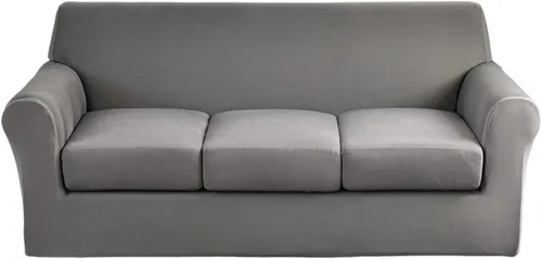 Miniatura 47 de Fundas elásticas para sofá de 1/2/3 cojines, funda estampada con fundas de cojín de asiento separadas, fundas de sofá lavables, protector de muebles