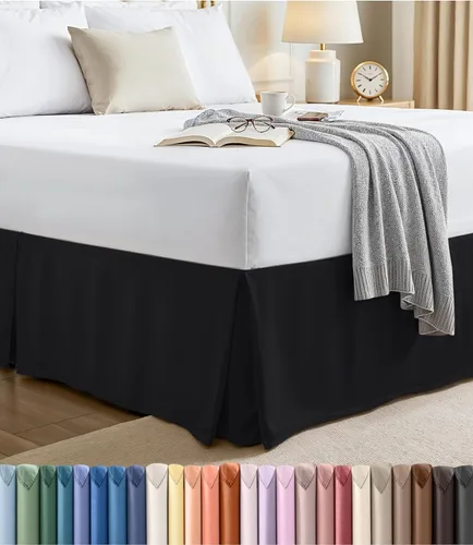 Miniatura 26 de Utopia Bedding Falda para cama individual – Paquete de 20 – Volantes plisados cuádruples suaves – Fácil ajuste con caída a medida de 15 pulgadas