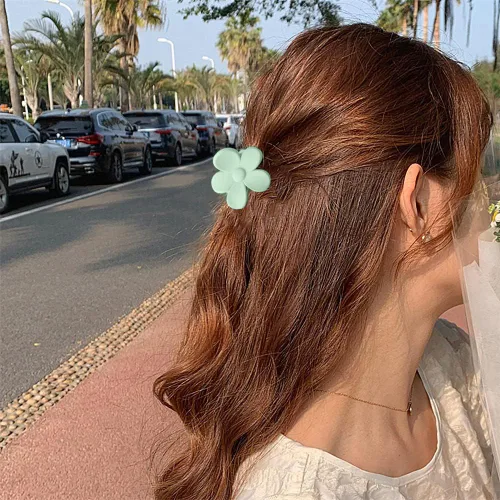 Miniatura 6 de Pinzas para el cabello pequeñas y lindas con flores para accesorios para el cabello, pinzas para el cabello para mujeres y niñas, color crema, 10