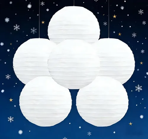 Miniatura 13 de 6 linternas de papel redondas decorativas colgantes para Año Nuevo, cumpleaños, boda, Navidad, graduación, decoración de fiestas en interiores