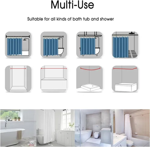 Miniatura 7 de Cortina de ducha con diseño de mármol verde, verde azulado y blanco degradado, moderna, abstracta, de lujo, ondas, decoración del hogar, tela Nuevo