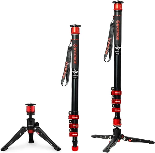 Miniatura 10 de IFOOTAGE Cobra 3 Strike A150S - Soporte monopie para cámara con pedal, monopie de elevación de un toque con liberación rápida para fotografiar