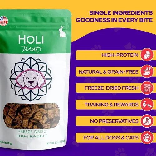 Miniatura 3 de HOLI Paquete variado de golosinas – Golosinas para perros de res, cordero y conejo – Golosinas saludables y naturales liofilizadas para perros
