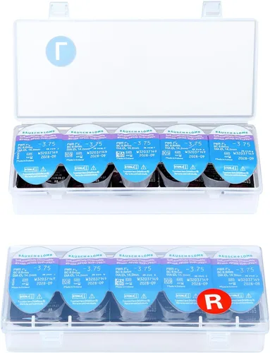 MUQING Paquete de 2 fundas organizadoras de lentes de contacto de colores, cada una tiene capacidad para 15 unidades, en total 30 unidades, caja de