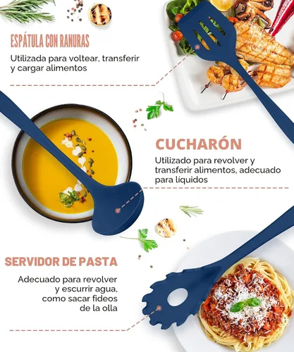 Miniatura 6 de Juego de utensilios de cocina, 12 piezas de utensilios de cocina de silicona (apto para lavavajillas), juego de espátulas resistentes al calor a 392