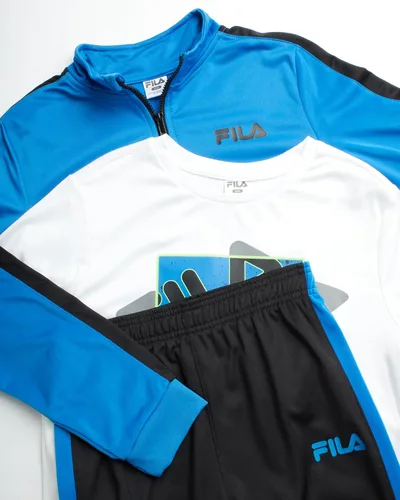 Miniatura 3 de Fila Conjunto deportivo deportivo para niños, sudadera de tricot de 3 piezas, pantalones deportivos, camisa, ropa deportiva para niños (8-12)