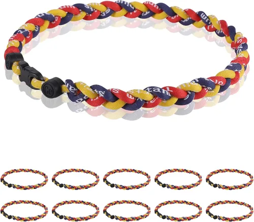 Miniatura 29 de Paquete de 12 Collares de Béisbol de 18 Pulgadas, Regalo de Equipo para Fanáticos de Béisbol, Diseño de Cuerda Tornado de Titanio Triple Trenzado