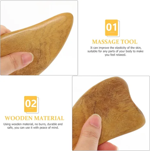 Miniatura 5 de FUOYLOO Wood Facial and Body Scraping Massage Boards for Skin Smoothing and Tension Relief, Sturdy Wooden Massagers