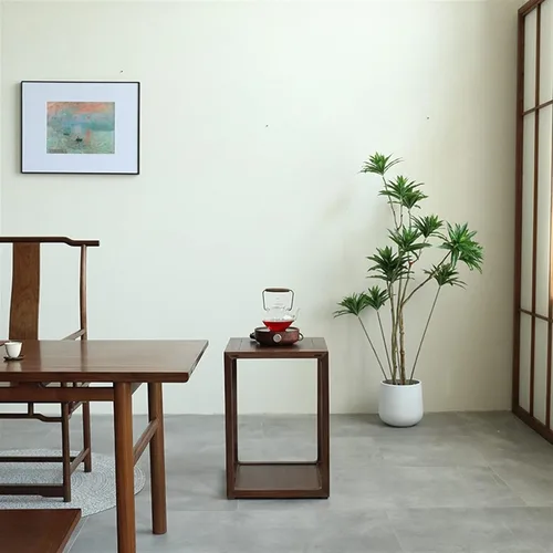Miniatura 6 de Mesa auxiliar cuadrada para decoración del hogar, mesa de esquina de madera, sala de estar, sofá de doble capa, pequeña mesa de centro