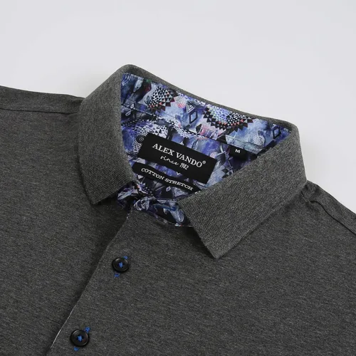 Miniatura 3 de Alex Vando Polo para hombre, manga corta, ajuste regular, diseño de moda