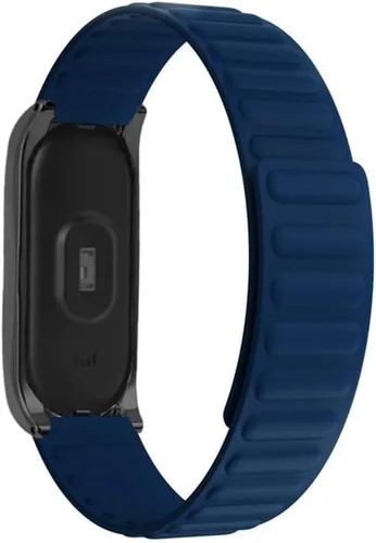 Miniatura 2 de Correa compatible con Xiaomi Mi Band 5, correa de silicona KangPlus con cierre magnético para mujeres y hombres, ajustable de 5.5-8.1 pulgadas, Azul