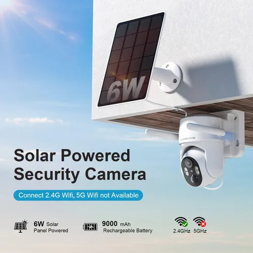 Miniatura 2 de Cámaras de seguridad solares inalámbricas para exteriores, cámaras remotas PTZ de 360° para seguridad del hogar alimentadas por energía solar
