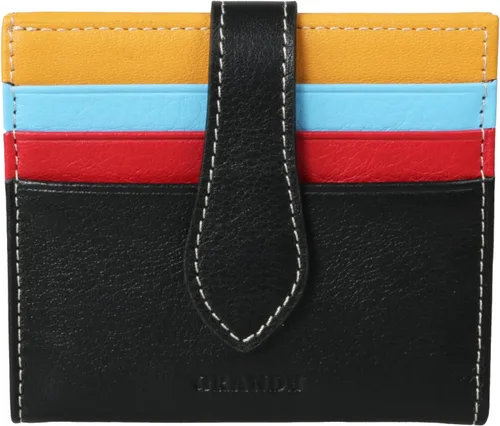Miniatura 35 de Grande -3803 Cartera unisex, Azul (Iced Blue), Cartera delgada de cuero con cierre a presión pequeño