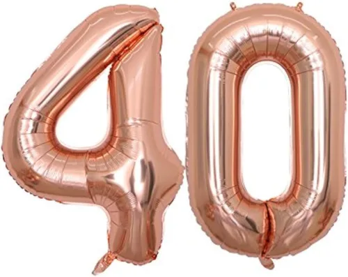 BALONAR - Globos de aluminio, diseño de 18, en color oro rosa de 40 pulgadas para suministros de fiesta de cumpleaños, decoración de eventos de