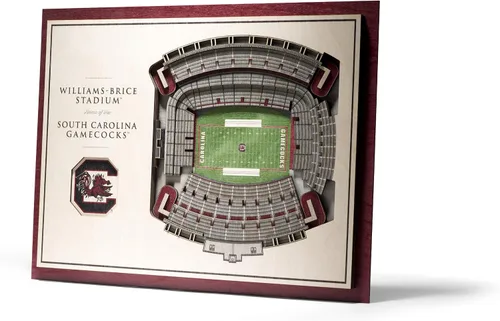 Miniatura 4 de YouTheFan NCAA South Carolina Gamecocks Arte de Pared 3D StadiumView de 5 Capas - Estadio Williams-Brice