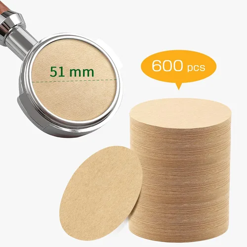 Miniatura 2 de 600 piezas de papel filtro de espresso para máquina de espresso CASABREWS, filtro portafiltro desechable para portafiltro manual De'Longhi Stilosa