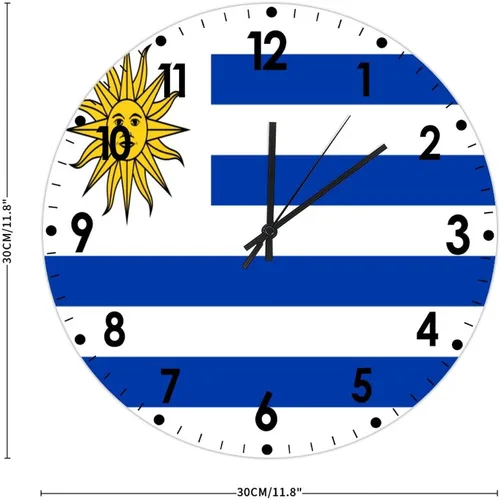 Miniatura 755 de Cheyan Reloj de pared con bandera de Canadá de 12 pulgadas, silencioso, sin tictac, de PVC, funciona con pilas, reloj redondo decorativo, regalo