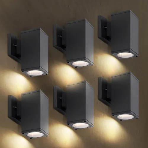 Miniatura 17 de ASD Lámpara de pared LED cuadrada de 1 luz para exteriores del anochecer al amanecer, 9 W, 1000 lúmenes, 3000 K-5000 K, 120 V, cilíndrica hacia