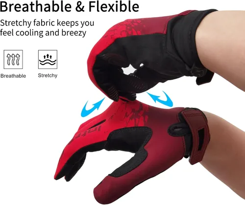 Miniatura 3 de Guantes de ciclismo para paseos cortos, guantes de correr, guantes de pesca, pantalla táctil, ligeros, elásticos, excelente agarre, para uso diario