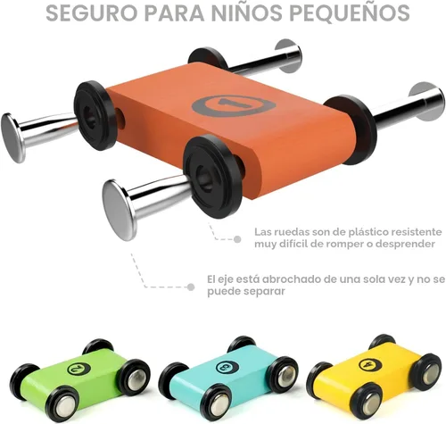 Miniatura 2 de Juguetes para niños de 1 a 2 años, regalos para niños y niñas, pista de carreras de madera, carrera, carrera, carrera, carrera, carrera, con 4 mini