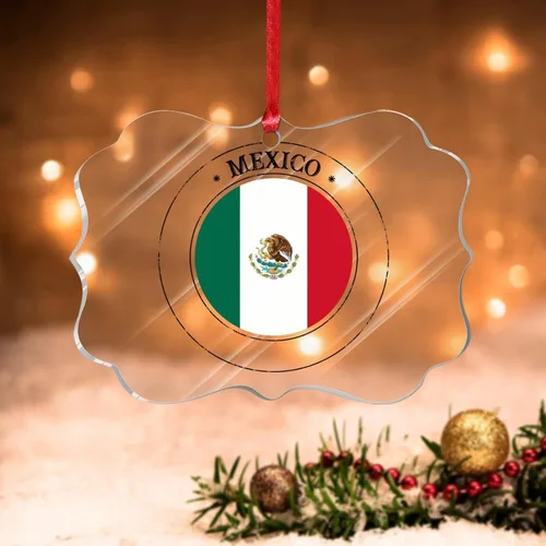 Miniatura 30 de Adornos de Navidad de Kazajstán, bandera de Kazajstán, recuerdo de Navidad, adornos de Navidad acrílicos, bandera nacional, recuerdo de país