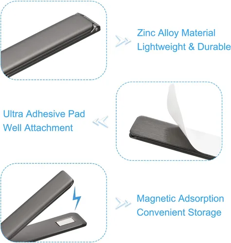 Miniatura 4 de uxcell Soporte para teléfono celular, paquete de 2 soportes de escritorio horizontales y verticales, soporte magnético de ángulo ajustable