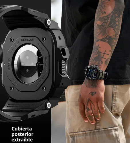 Miniatura 4 de ULTIMAL - Funda resistente con correa para Apple Watch 49mm, compatible con Apple Watch Ultra 3/2/1, cubierta protectora a prueba de golpes de grado