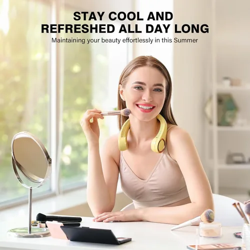 Miniatura 4 de Morelax Neck Fan, USB Rechargeable Personal Fan,Hand Free Bladeless Portable Fans,4000 mAh, 3 Speeds,72 Air Faster softer 360° Cooling, Gift