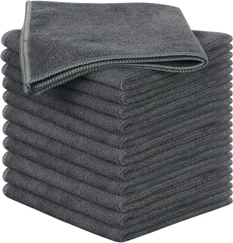 SINLAND Paño de limpieza de microfibra súper absorbente, paños de cocina de secado rápido, sin rayas, paños de vidrio, 12 x 12 pulgadas, paquete de